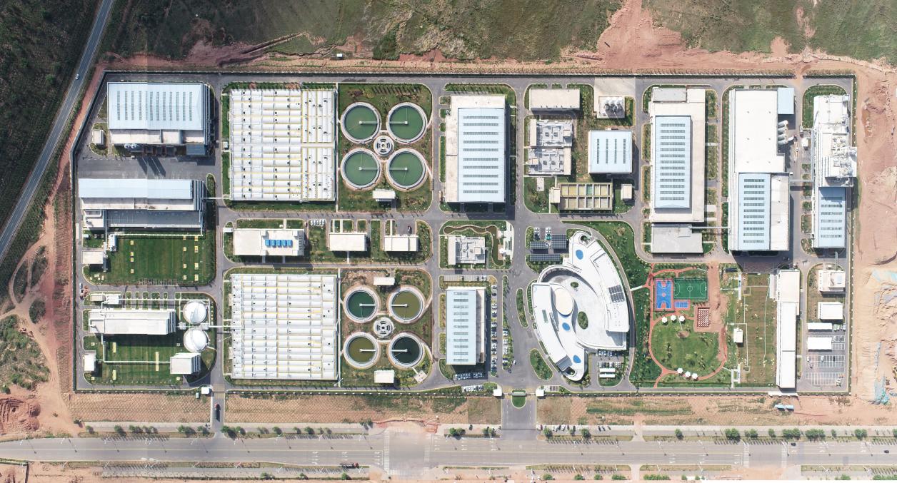 蒙苏污水处理厂航拍图。企业供图