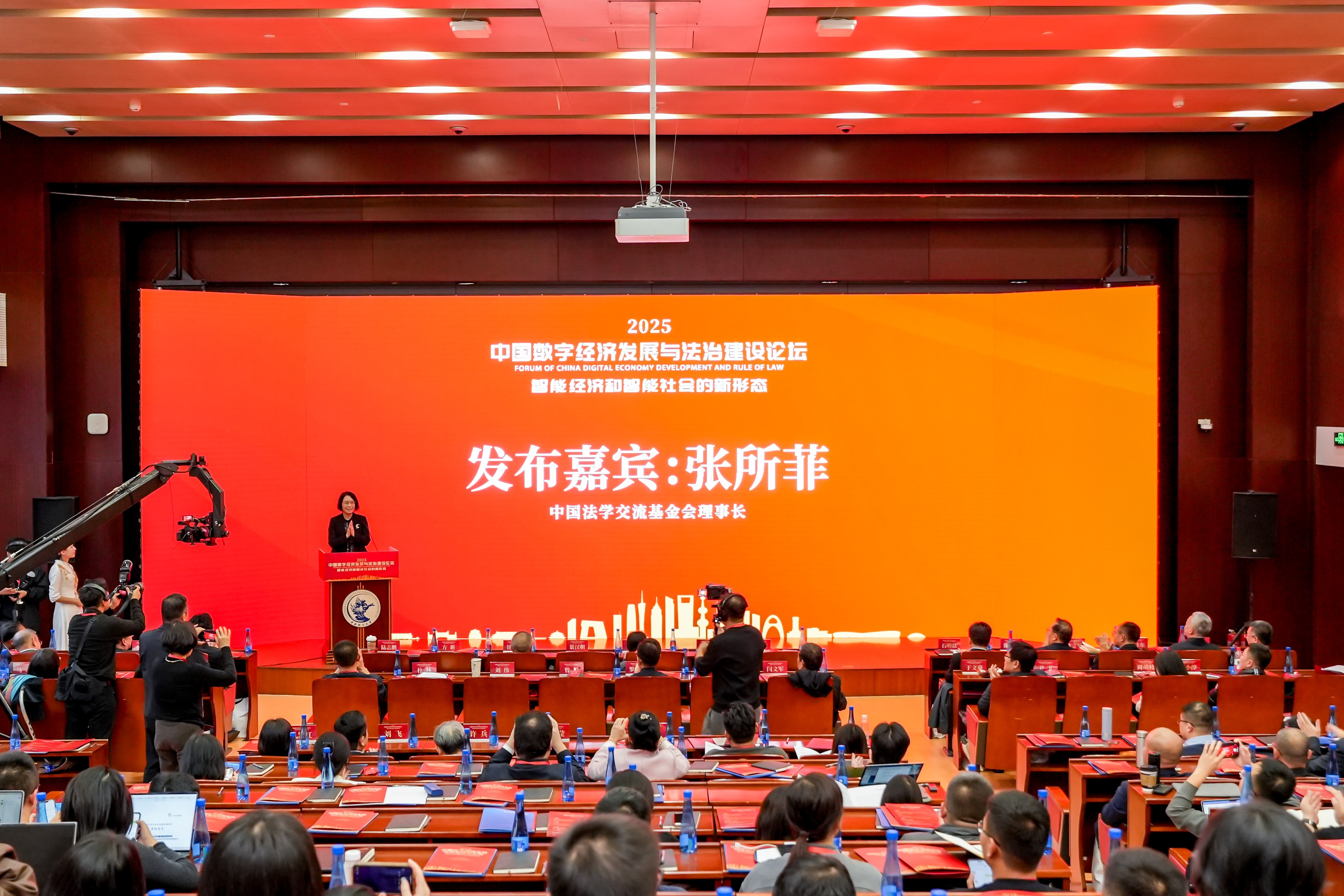 中国法学交流基金会理事长张所菲发布“2025中国数字经济发展与法治建设”十个重大影响力事件 中国法学交流基金会供图