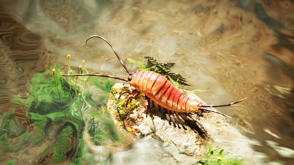 先驱乔昔虫生态复原图。（中国科学院南京地质古生物研究所供图 谭超 绘）