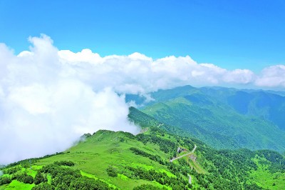 神農頂白雲出岫景致 本報記者 王建宏攝/光明圖片     【多樣的生物 多彩的世界】