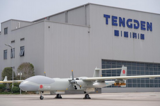 靜態展示中的“雙尾蠍A”無人機系統。新華社記者 謝佼 攝