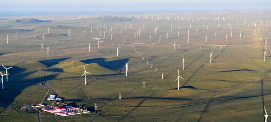 圖為錫林郭勒盟灰騰梁風力發電場。（受訪單位供圖）