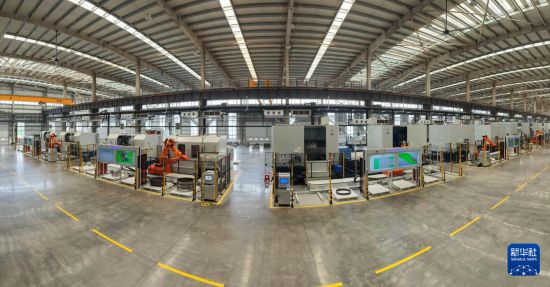 這是5月24日拍攝的洛軸集團智能工廠生產線（無人機照片）。新華社記者 李嘉南 攝