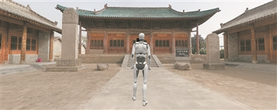 团队基于真彩色激光点云数据创建的富平古城文庙虚拟现实场景。