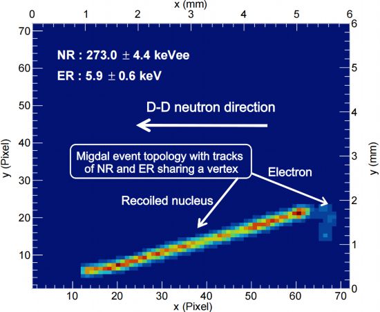 實驗中發現的米格達爾效應事例展示。（受訪者供圖）
