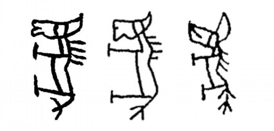 资料图:甲骨文中的几例“马”字。 图片来源:李宗焜《甲骨文字编》(中华书局2012年版)。