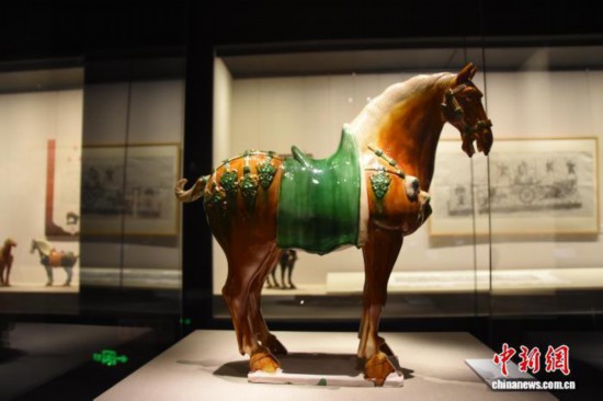 资料图:图为三彩马。王宇 摄